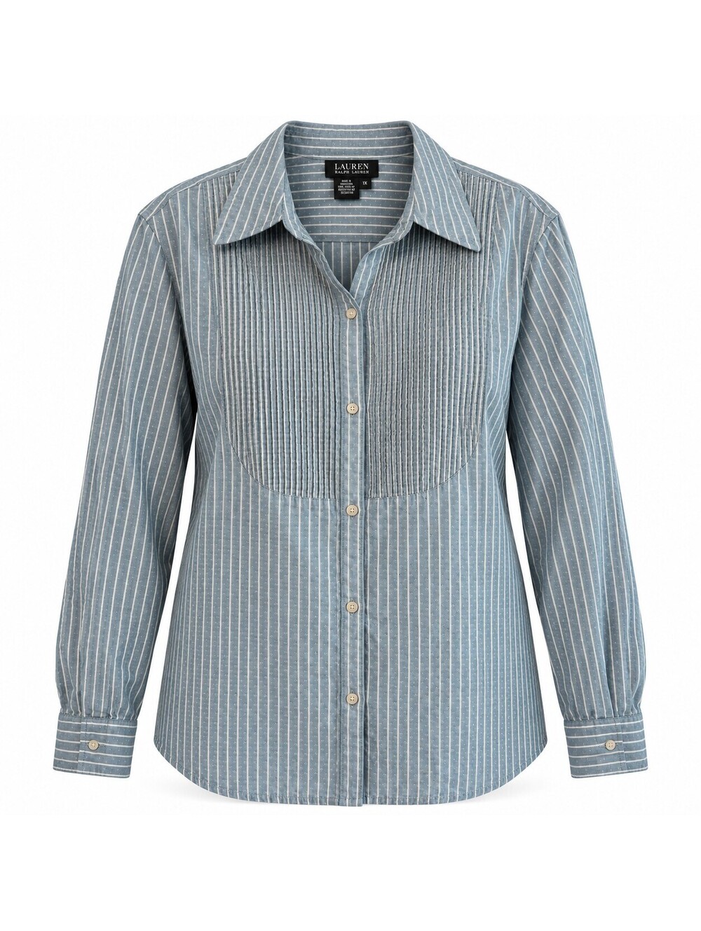Lauren Ralph Lauren 1X Pintuck Stripe Shirt Western Poetcore Cotton